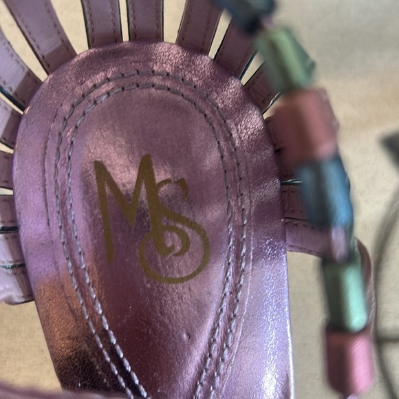 Metallic MS Purple Strappy Women's Sandals 6 - Picture 2 of 8